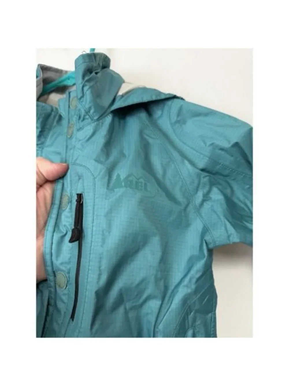 REI Youth Teal Rain Jacket Girls XXS 4/5 READ